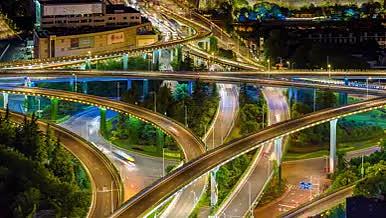 4k实拍南京赛虹桥立交夜景交通延时视频的预览图